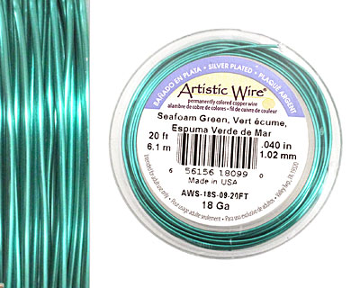 Artistic Wire Silver Plated Seafoam Green 18 gauge, 20 feet
