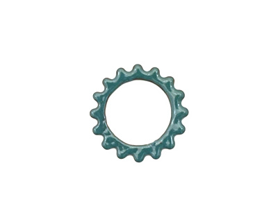 C-Koop Enameled Metal Peacock Blue Small Open Gear 16mm