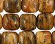 Yellow Zebra Jasper Puff Square 14mm