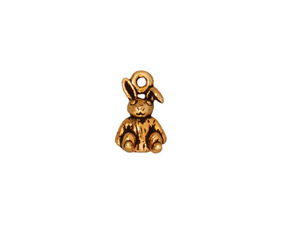 TierraCast Antique Gold (plated) Rabbit Charm 8x14mm