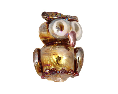 Unicorne Beads Orange Sea Owl 23x18mm