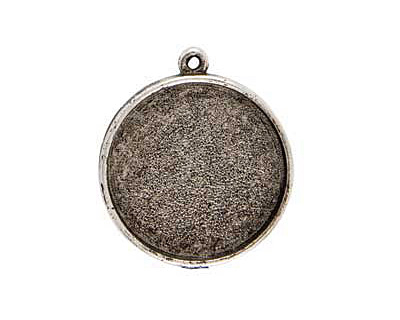 Nunn Design Antique Silver (plated) Grande Circle Bezel Pendant 38x34mm