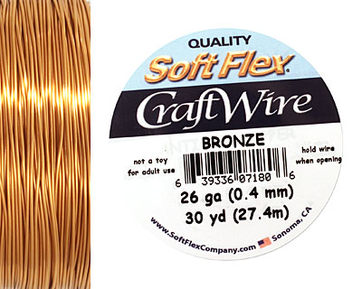 Soft Flex Bronze Craft Wire 26 gauge, 30 yards