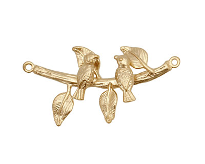 Ezel Findings Matte Gold (plated) Birds on the Branch Link 35x18mm
