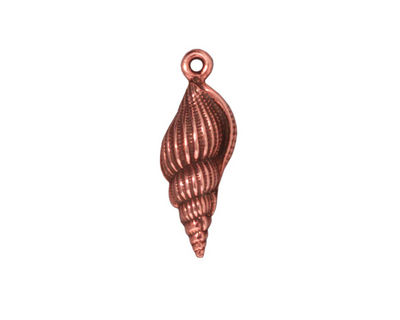 TierraCast Antique Copper (plated) Large Spindle Seashell Charm 8x24mm
