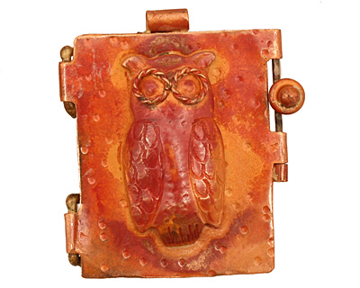 Patricia Healey Copper Owl Locket 40x44mm
