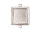 Nunn Design Sterling Silver (plated) Traditional Square Bezel Pendant Link 28x21mm