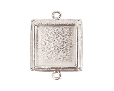 Nunn Design Sterling Silver (plated) Traditional Square Bezel Pendant Link 28x21mm