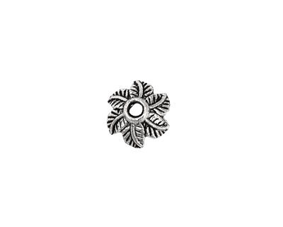Pewter Leafy Bead Cap 5x10mm