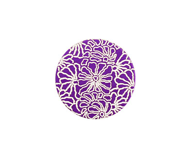 Lillypilly Purple Weathered Daisy Anodized Aluminum Disc 19mm, 24 gauge