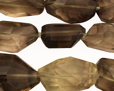 Smoky Quartz (yellow) Faceted Nugget 20-30x11-20mm