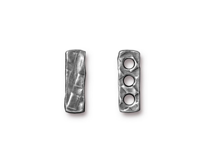 TierraCast Antique Pewter (plated) Rock & Roll 3-Hole Bar 5x14mm
