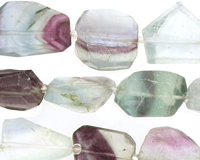 Rainbow Fluorite Faceted Nugget 15-20x10-16mm