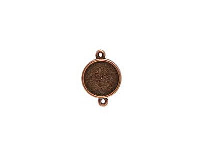 Nunn Design Antique Copper (plated) Mini Circle Frame Link 20x15mm