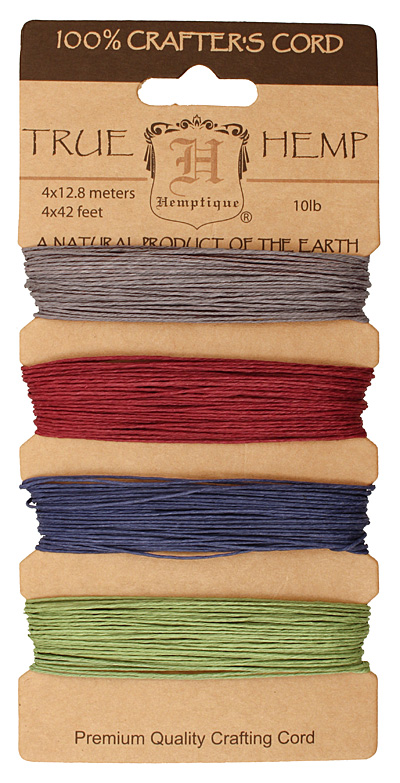 Earthy Pastel Hemp Twine 10 lb, 42 ft x 4 colors