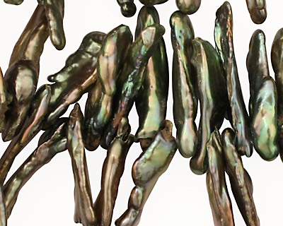 Silver Green Biwa Side Top-Drilled 2-4x18-28mm