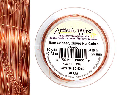 Artistic Wire Bare Copper 30 gauge, 50 yards