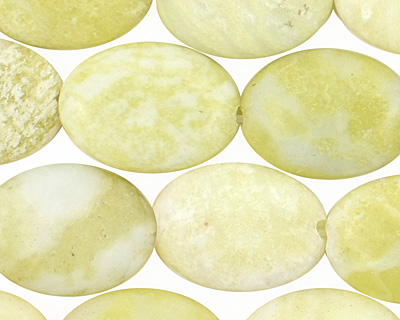 Natural Lemon Jade Flat Oval 20x15mm