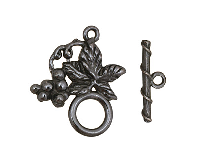 Gunmetal Grape Vine Toggle Clasp 27x24mm, 20mm bar
