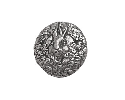 Green Girl Pewter Rabbit Button 20mm