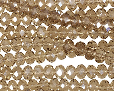 Smoky Crystal Faceted Rondelle 6mm