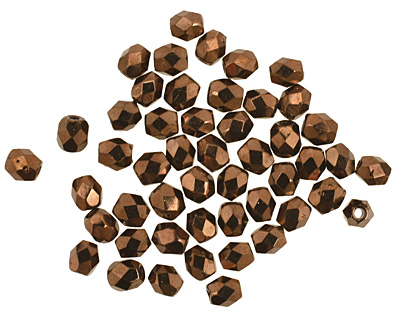 Czech Fire Polished Glass Dark Bronze Round 3mm