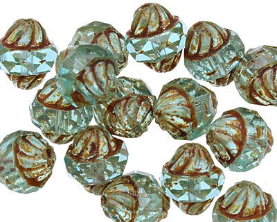 Czech Glass Beach Glass Picasso Turbine 11x10mm