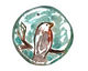 Humble Beads Polymer Clay Teal Robin Pendant 34mm