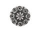Lillypilly Black Scrolling Daisy Anodized Aluminum Disc 25mm, 22 gauge