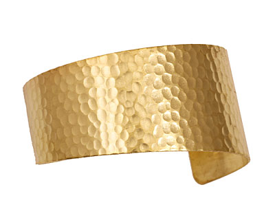 Brass Hammered Cuff 64x36mm
