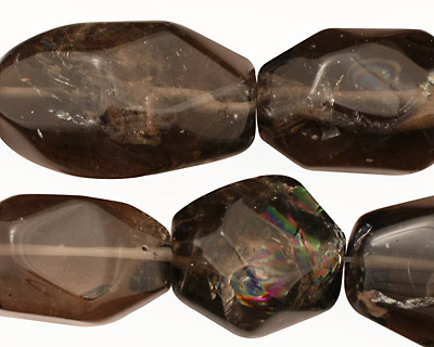 Smoky Quartz Faceted Nugget 20-28x14-18mm