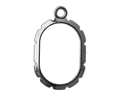 Artistic Wire Hematite Oval Wrapper 20x32mm