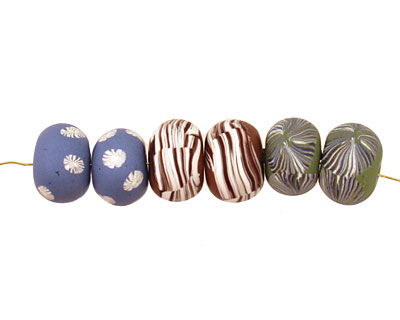 Humble Beads Polymer Clay Spring Woodland Tiny Disk 7x9-10mm