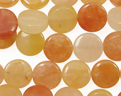 India Red Aventurine Puff Coin 10mm