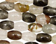 Black Rustic Quartz Rice 12x8mm