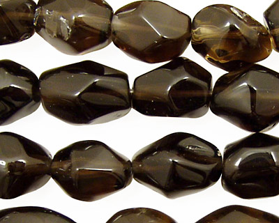 Smoky Quartz Faceted Nugget 12-18x9-12mm
