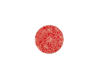 Lillypilly Red Weathered Daisy Anodized Aluminum Disc 19mm, 24 gauge
