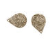 Stampt Antique Pewter (plated) Floral Embossed Teardrop 12x17mm