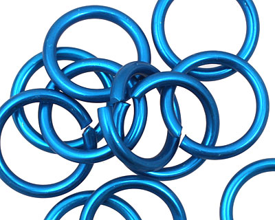 Turquoise Anodized Aluminum Jump Ring 18mm, 12 gauge (13.1mm inside diameter)