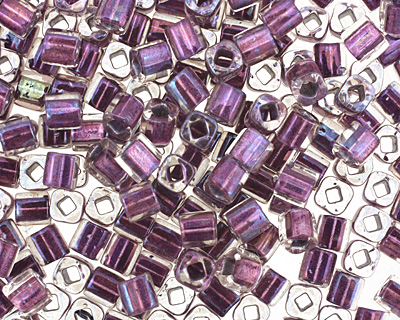 TOHO Rainbow Crystal (with Metallic Purple Lining) Cube 4mm Seed Bead