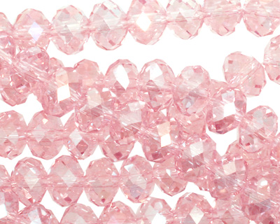 Light Rose AB Crystal Faceted Rondelle 8mm