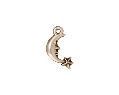 TierraCast Antique Silver (plated) Crescent Star Charm 11x17mm