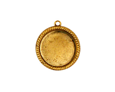 Stampt Antique Gold (plated) Herringbone Round Setting 15mm