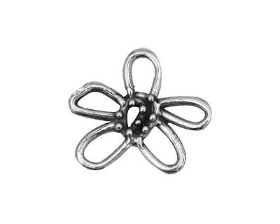 Rustic Charms Sterling Silver Dotted Flower Link 20x23mm