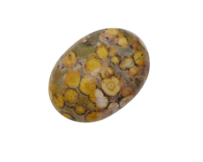 Yellow Leopardskin Jasper Oval Cabochon 18x25mm