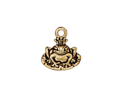 TierraCast Antique Gold (plated) Frog Prince Charm 15x16mm