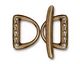 TierraCast Antique Brass (plated) 5 Hole D Ring Set 15x20mm, 30mm bar