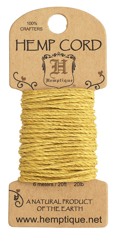 Yellow Hemp Twine 20 lb, 20 ft