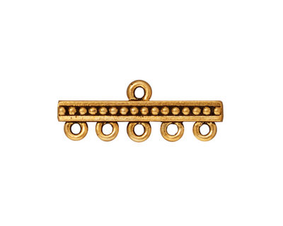TierraCast Antique Gold (plated) Beaded 5-1 Link 10x26mm