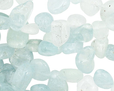 Aquamarine Tumbled Nugget Drop 7-10x8-15mm